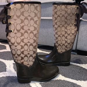 Brown Coach Rain Boots